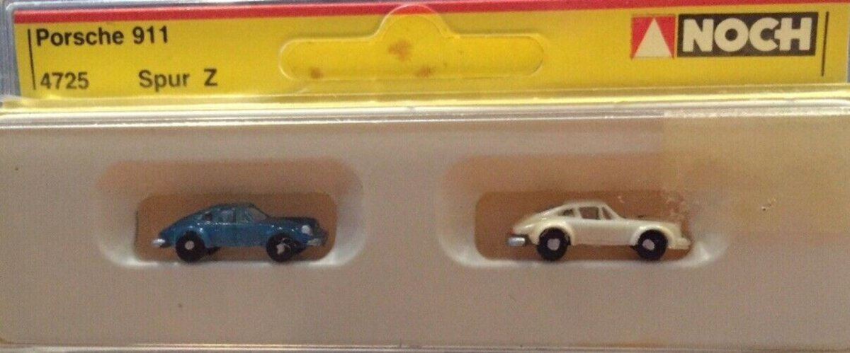 Noch 4725 Z Scale Porsche 911 Coupe Colors May Vary (Set of 2)