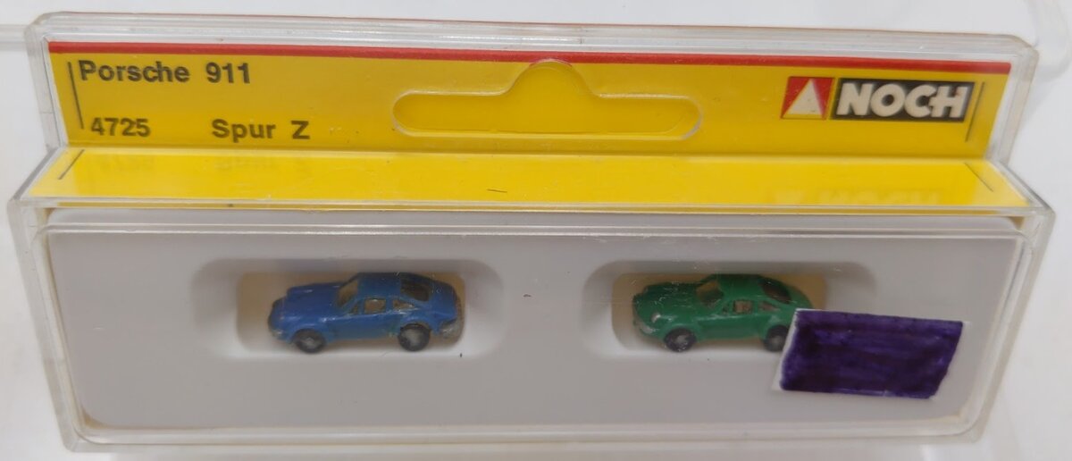 Noch 4725 Z Scale Porsche 911 Coupe Colors May Vary (Set of 2)
