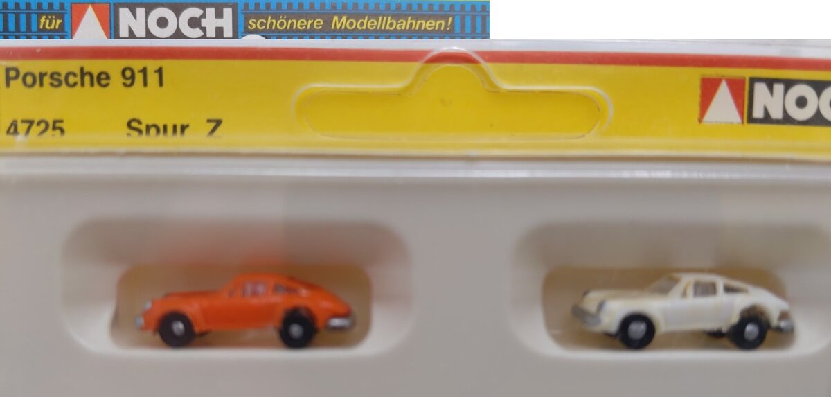 Noch 4725 Z Scale Porsche 911 Coupe Colors May Vary (Set of 2