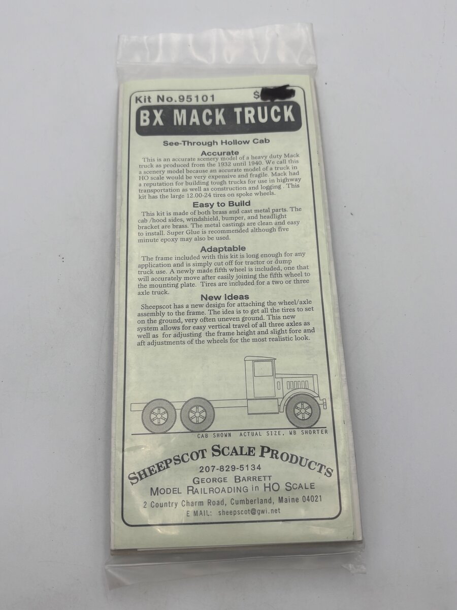 Sheepscot Scale Products 95101 1:87 1938 Mack BX Cab/Chassis