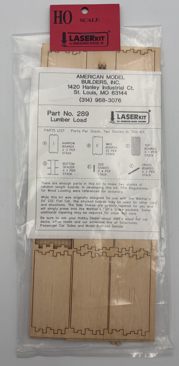American Model Builders 289 HO Stacked Lumber Load Kit