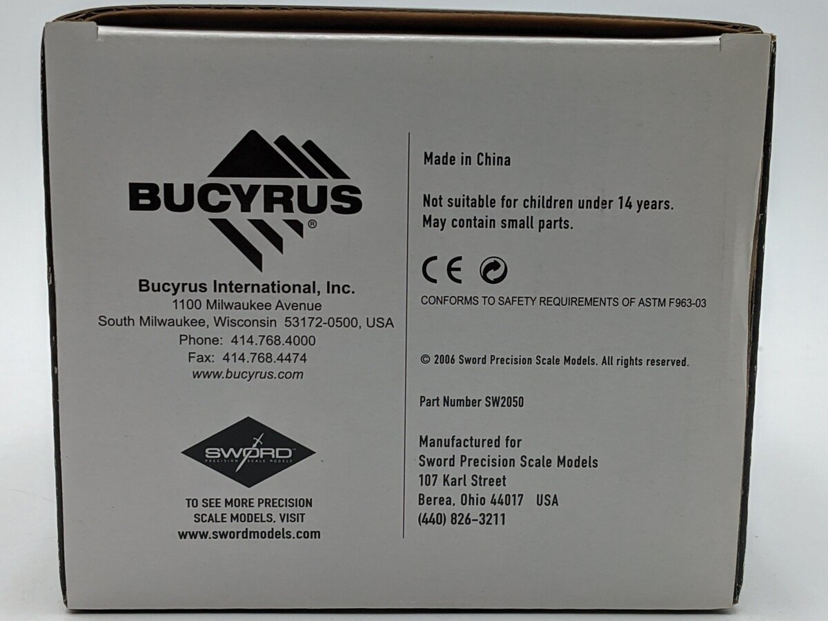Sword Models SW2050 1:50 Bucyrus Fast Fil Dipper 495 Bucket Load