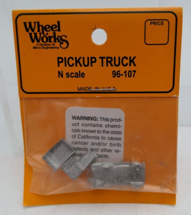 Wheel Works 96-107 N Scale Ford Pickup Truck Unpainted Metal Kit