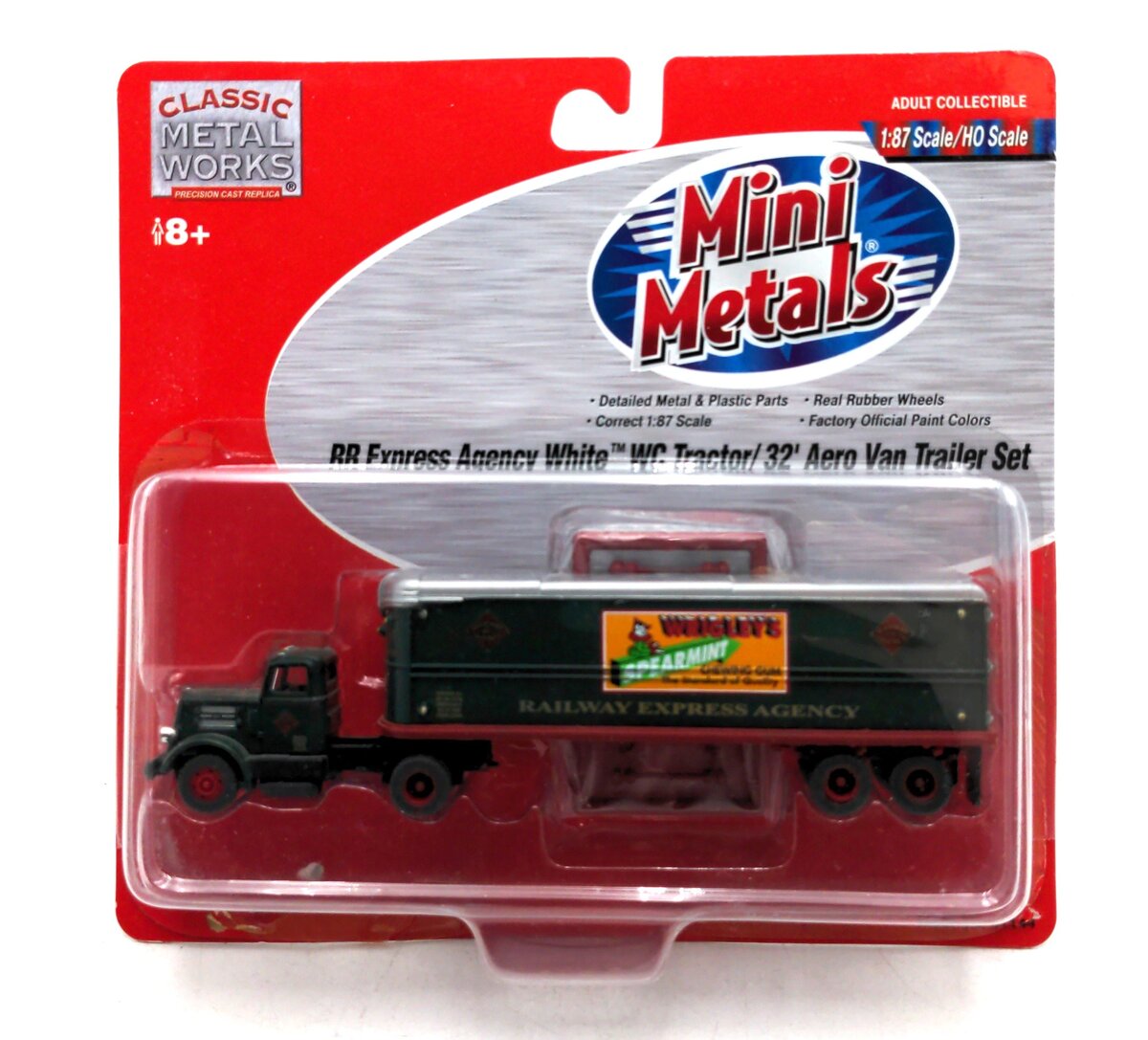 Classic Metal Works 31144 HO Mini Metals REA White WC Tractor/Aerovan Trailer