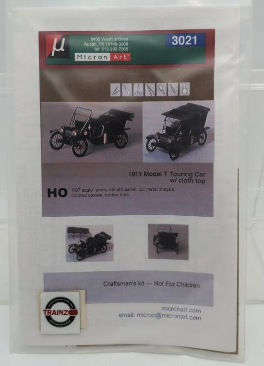 Micron Art 3021 1:87 Model T Touring Car 1911 W/Cloth Top Photo-Etched Brass Kit