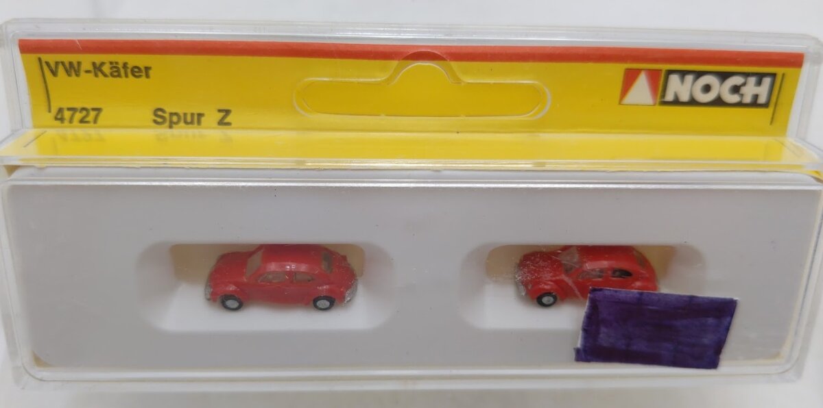 Noch 4727 Z Scale Mini-Club Red Volkswagen Bug VW-Kafer (Set of 2)