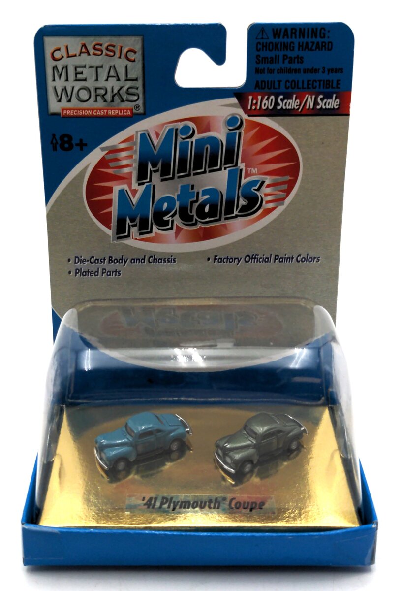 Classic Metal Works 50208 N Mini Metals '41 Plymouth Hardtop Coupe (Pack of 2)