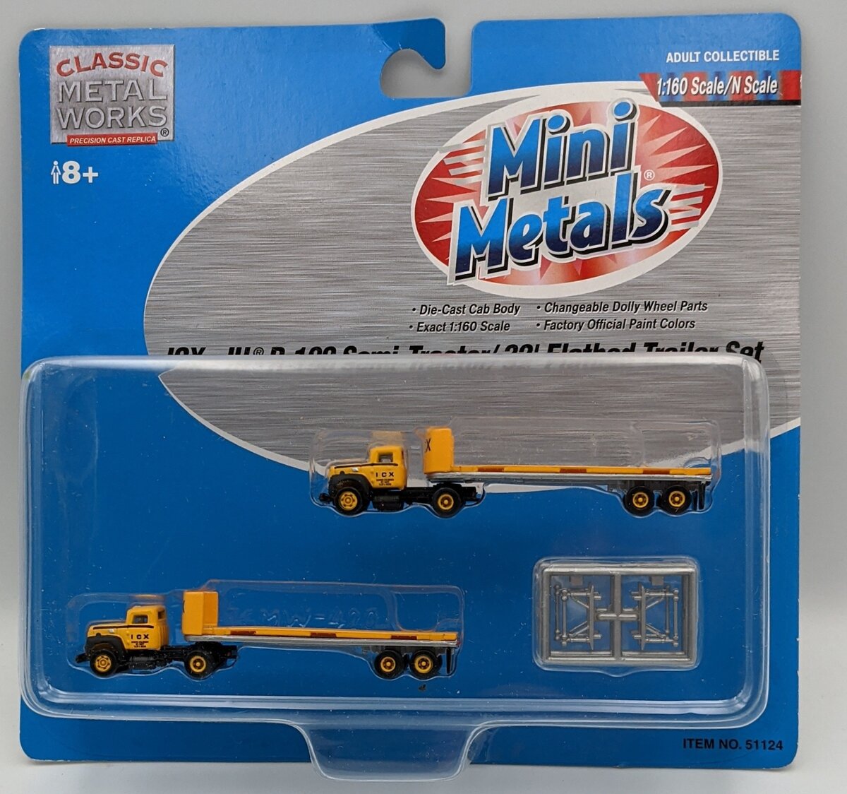 Classic Metal Works 51124 N Mini Metals Yellow ICX IH R-190 Semi-Tractor/Trailer