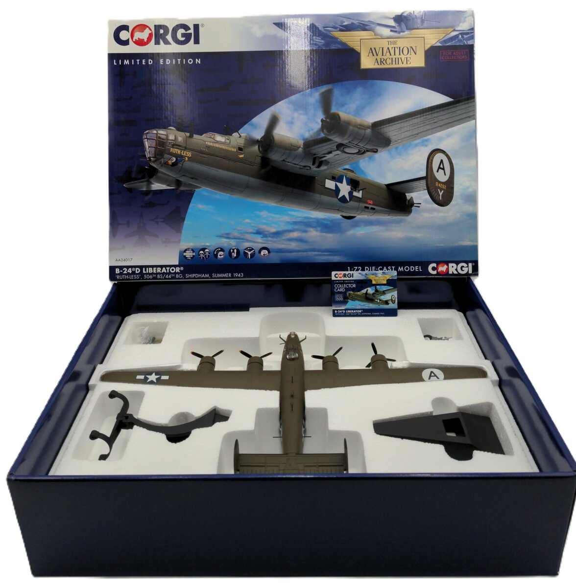 Corgi AA34017 1:72 Consolidated B24D-25 Liberator 'Ruth-less' Diecast Model
