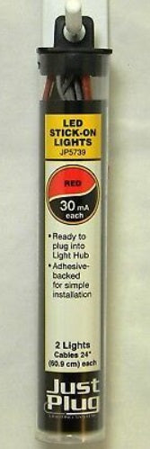 Woodland Scenics JP5739 Just Plug Red LED Stick-On Lights (Pack of 2)