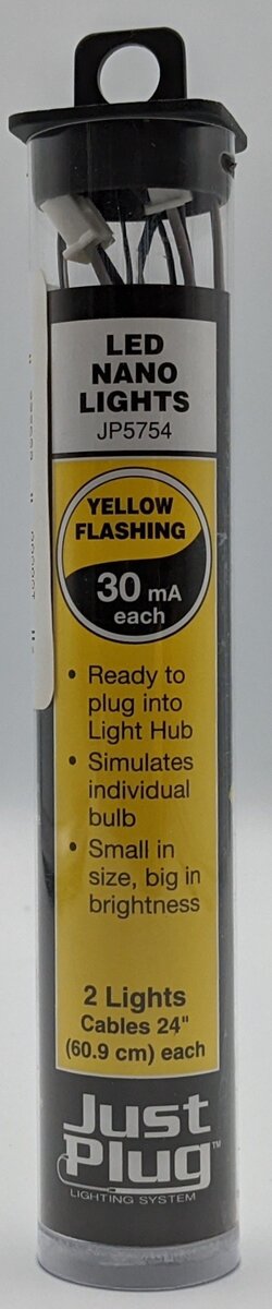 Woodland Scenics JP5754 Just Plug Yellow LED Flashing Nano Lights (Pack of 2)