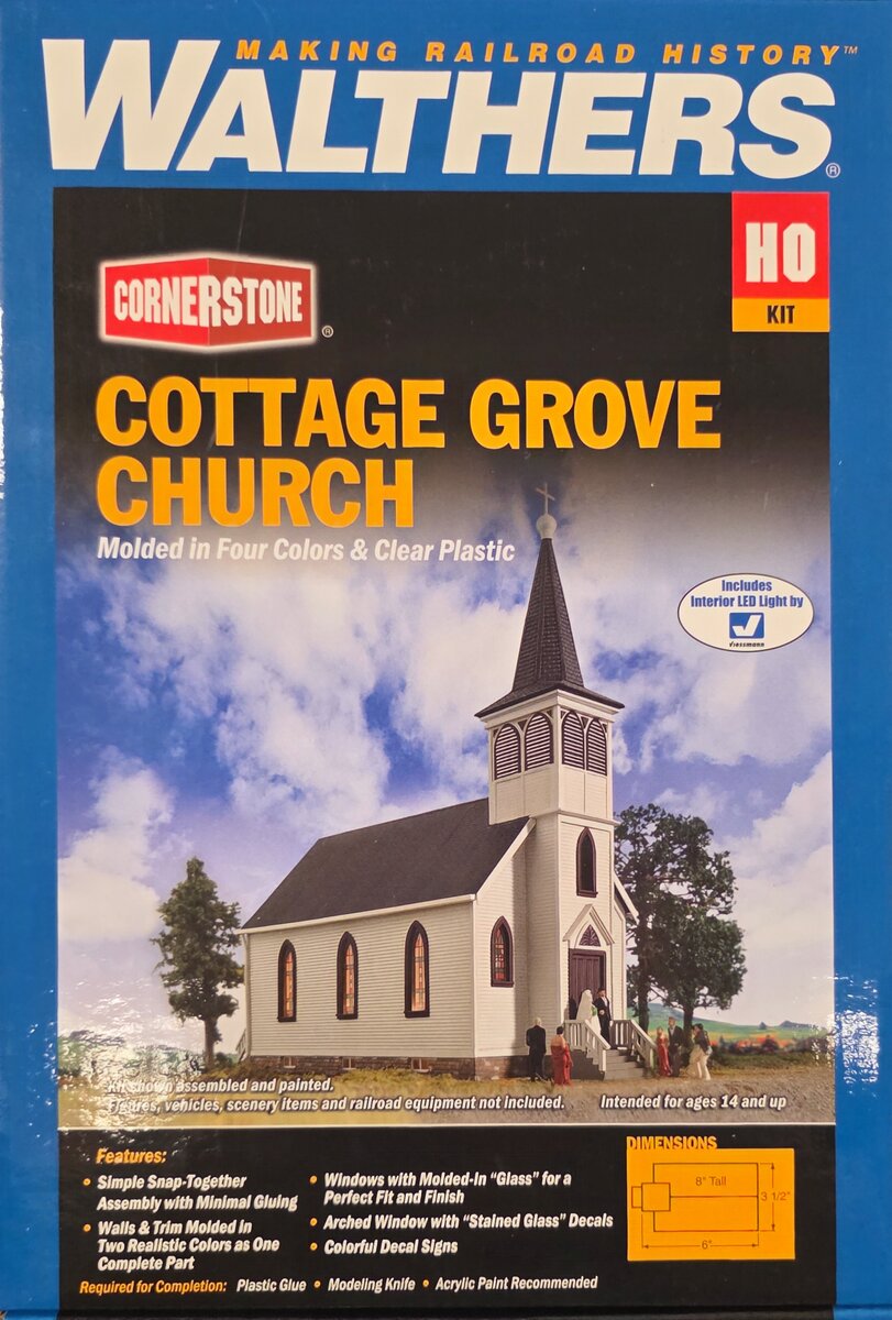 Walthers 933-3655 HO Cottage Grove Church Building Kit