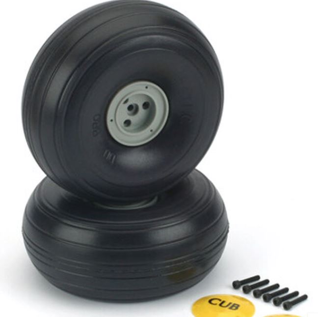 Dubro 558TLC 1/3 Scale 5-5/8" Diameter Treaded Lightweight J-3 Cub Wheel (2)