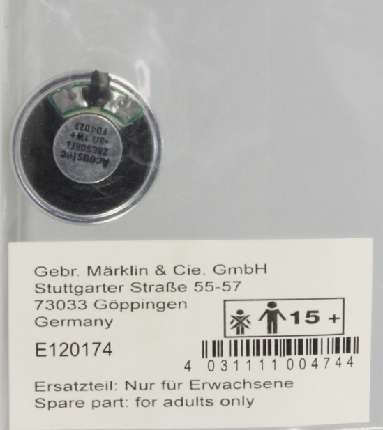 Marklin E120174 28mm 8 Ohm 1 watt Speaker