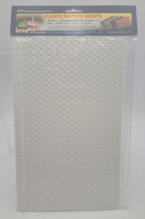 JTT Scenery Products 97439 G Scale Scalloped Edge Tile Pattern Sheets(Pack of 2)
