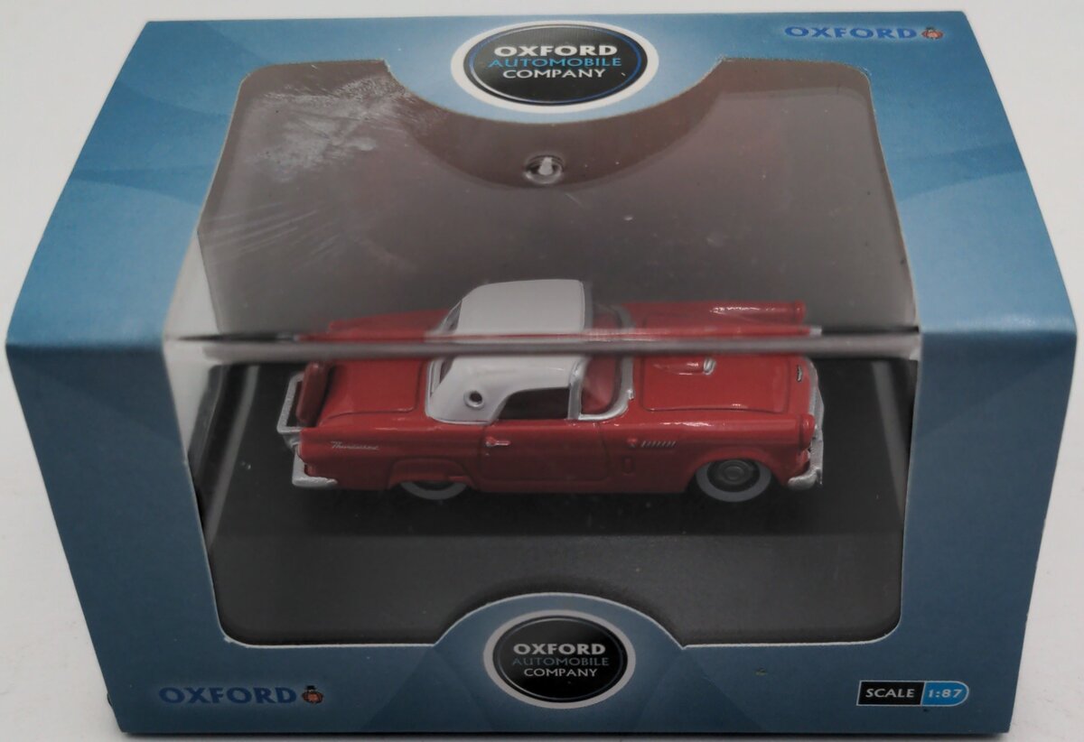 Oxford Diecast 87TH56004 HO 1:87 Red/White 1956 Ford Thunderbird Fiesta Car