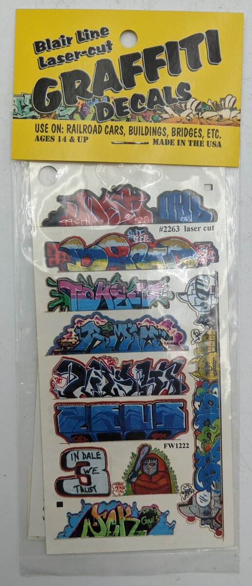 Blair Line 2263 HO Modern Tagger Graffiti Decals Mega Set #14