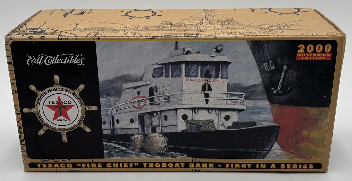 Ertl 19800 Texaco Die-Cast Fire Chief Tugboat Coin Bank