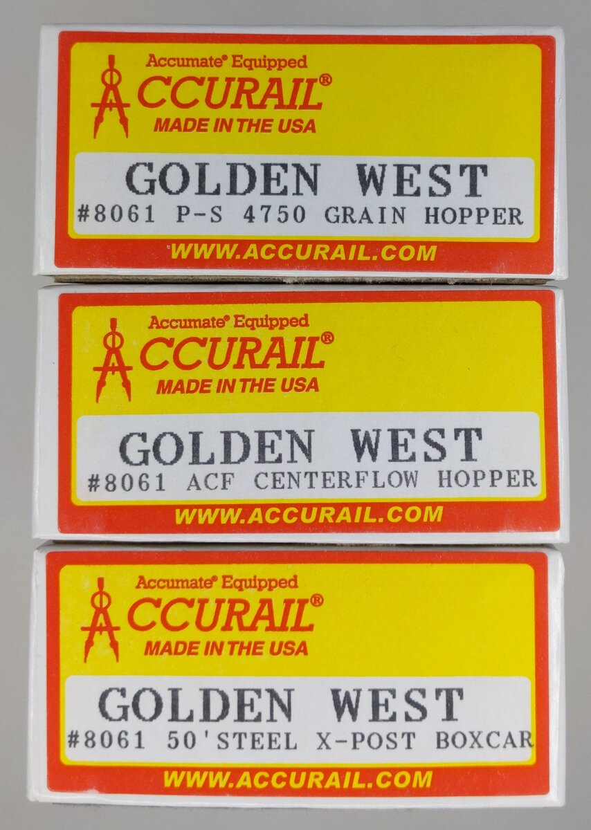 Accurail 8061 HO Scale Golden West 50' Steel X-Post Boxcar (Set of 3)