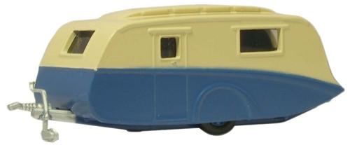 Oxford Diecast NCV002 N Blue/Cream Caravan Travel Trailer