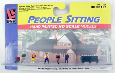 Life Like 1186 HO Scale People Sitting - Hand Painted Figures (Set of 6)