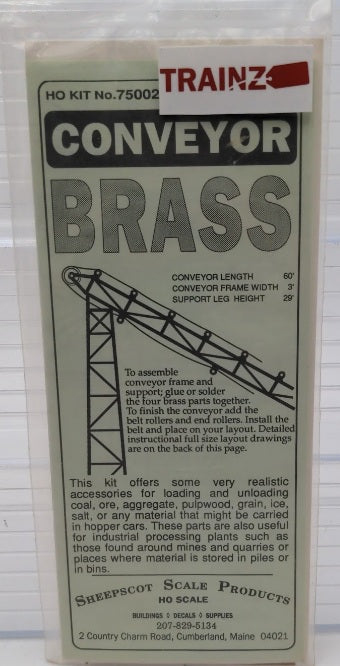 Sheepscot Scale Products 75002 HO Scale Materials Conveyor Brass Kit