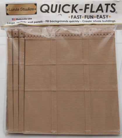 Lunde Studios QF5 HO Scale Quick-Flats 3-Story Blank Walls Rust Resin Kit