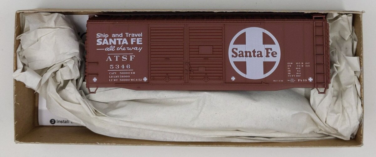 Accurail 3635 HO Scale Santa Fe 40' Double Door AAR Boxcar Kit Road #: 5346