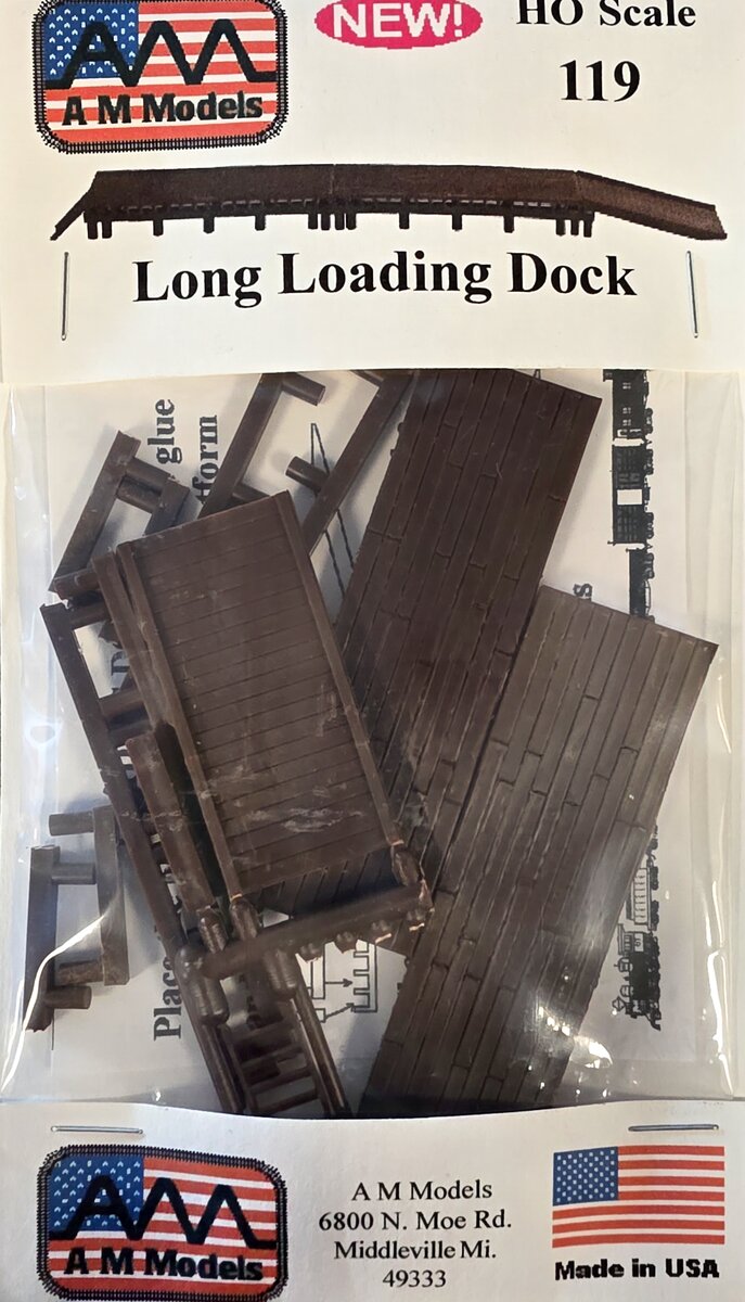 AM Models 119 HO Long Loading Dock Plastic Building Kit