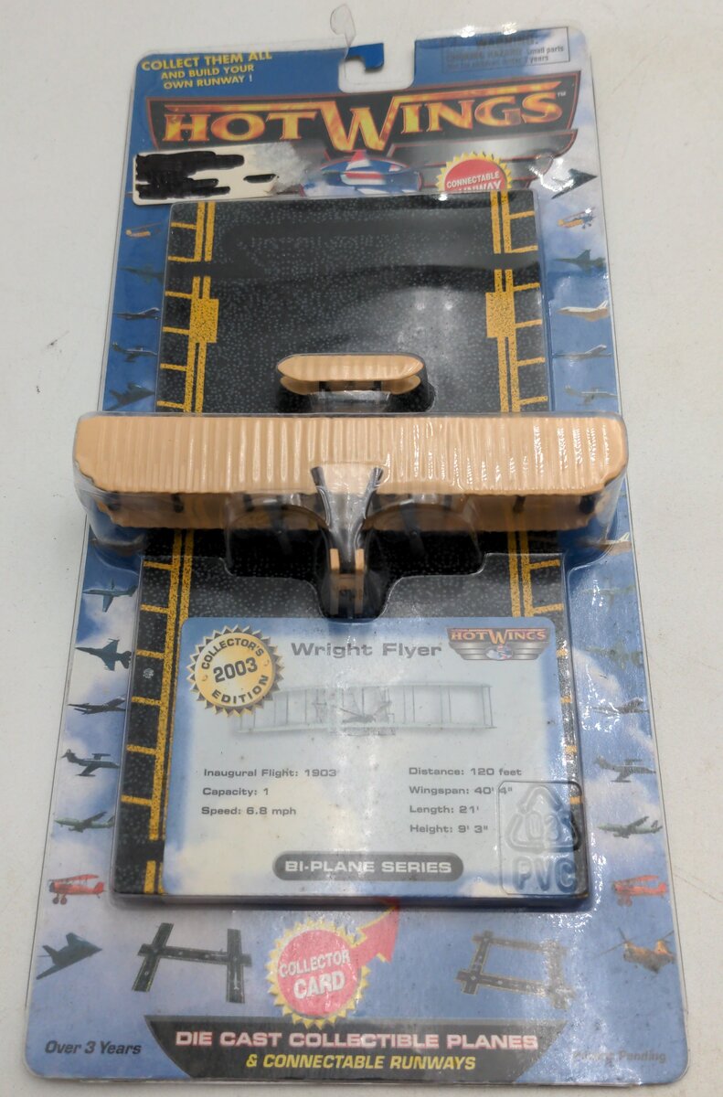 Hot Wings 11112 1:72 Scale Wright Flyer Biplane W/Collector Card