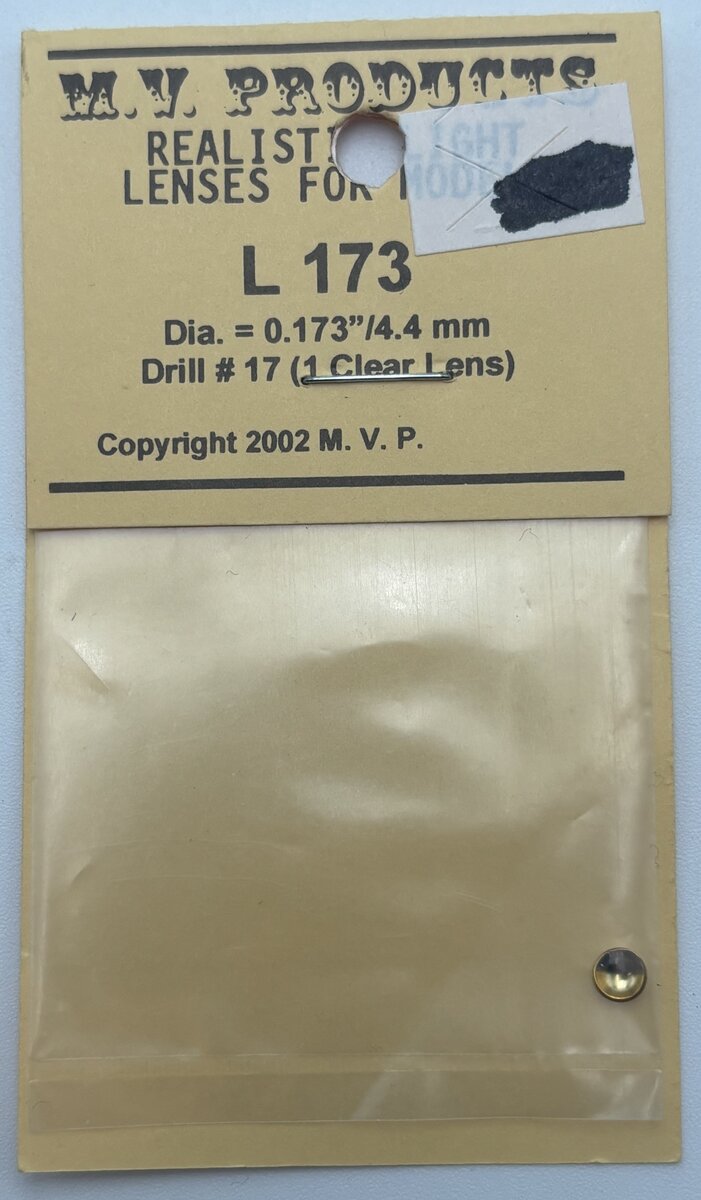 MV PRODUCTS 173 .173” Clear (1) for HO 15
