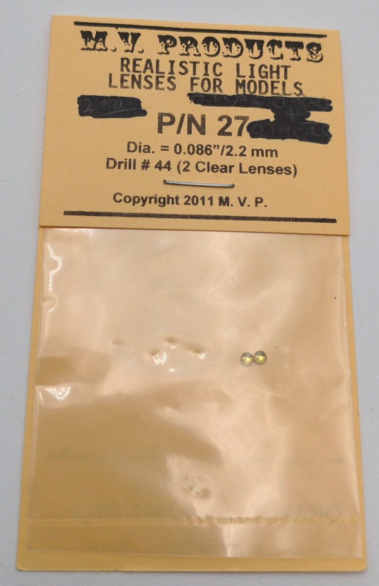 MV PRODUCTS 27 .086” Clear (2) for HO Tenders