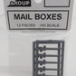Tichy 8234 HO Scale Mailboxes Molded in Gray Plastic (Pack of 12)
