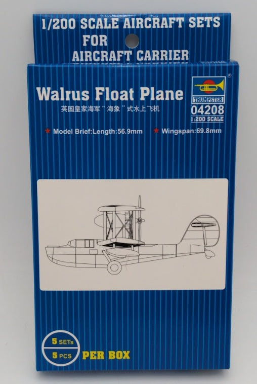 Trumpeter 04208 1:200 Scale Walrus Float Plane Military Model Kit (Set of 5)