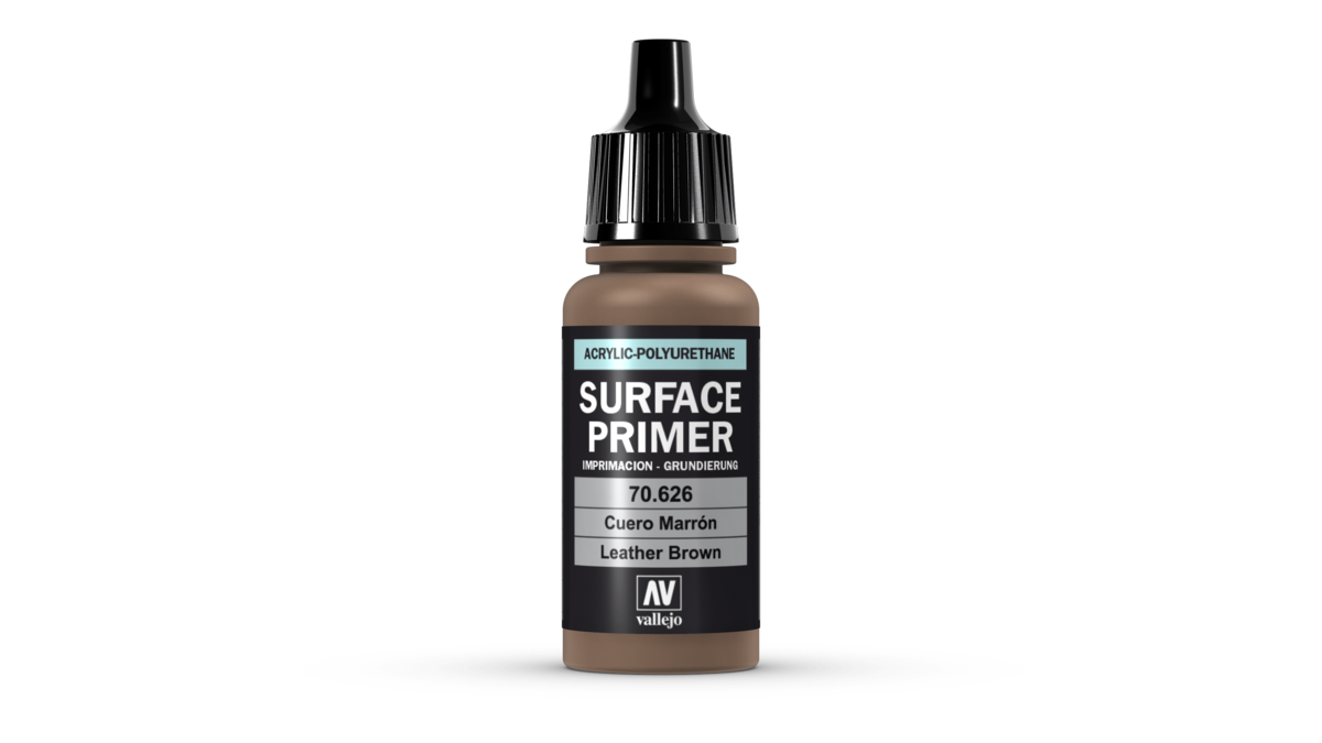 Vallejo Paint 70626 Leather Brown Acrylic Surface Primer - 17 ml. Bottle