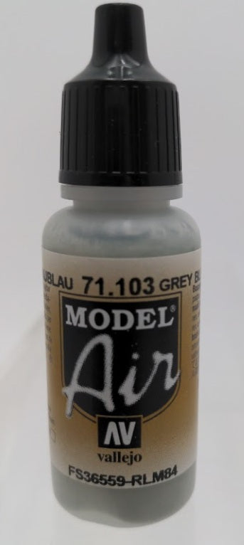 Vallejo Paint 71103 Grey Blue Model Air Matte Acrylic Paint - 17 ml. Bottle