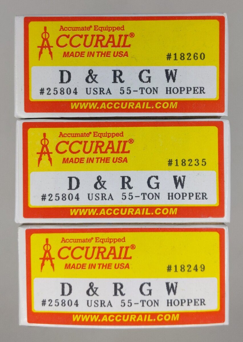 Accurail 25804 HO Scale Denver and Rio Grand Western USRA 55-Ton Hopper