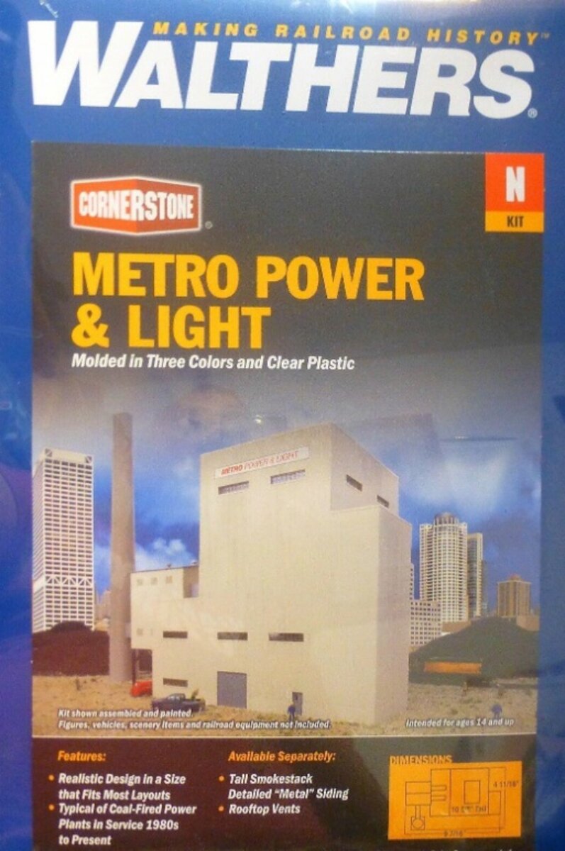Walthers 933-3837 N Scale Metro Power & Light Building Kit