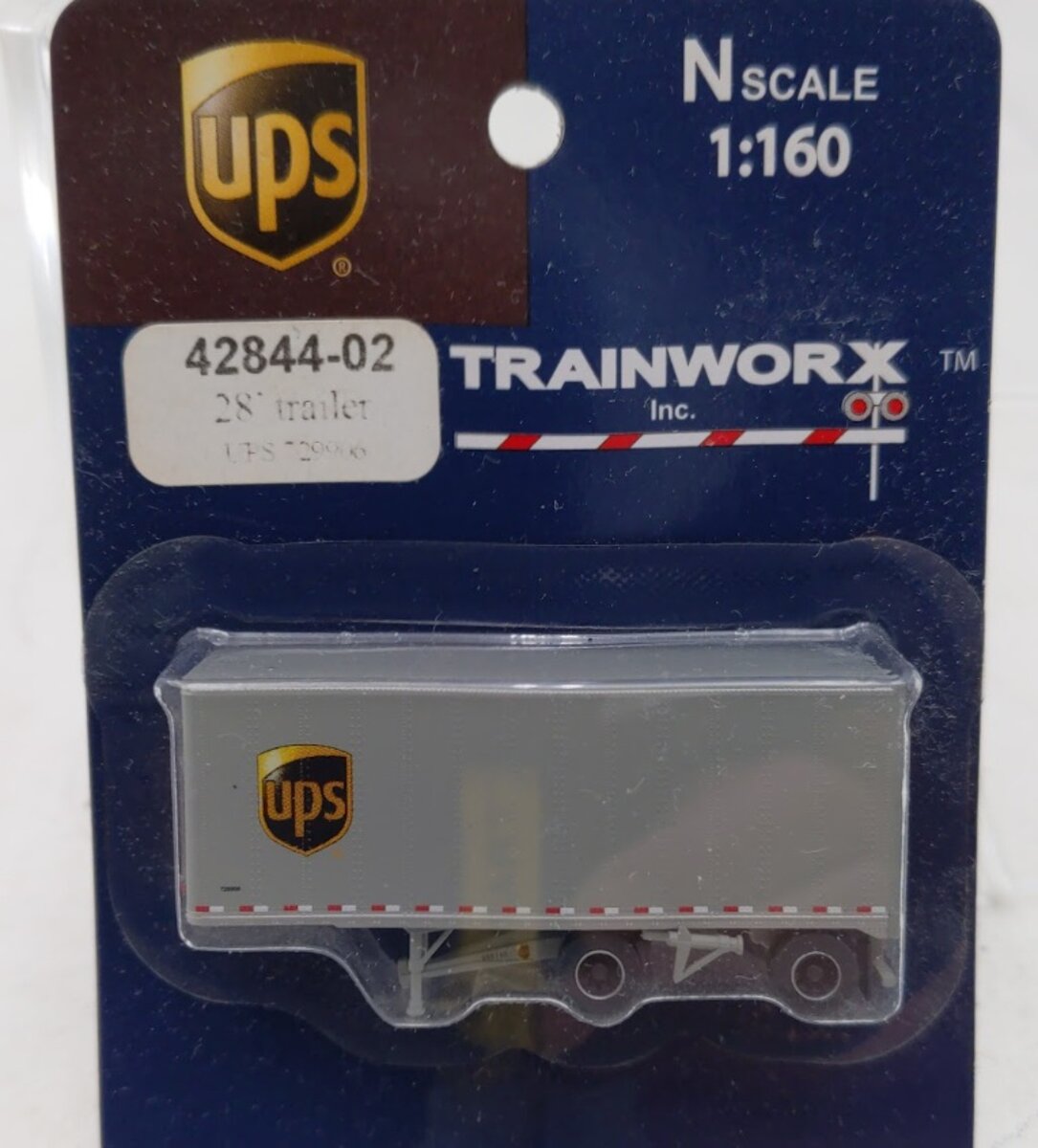 Trainworx Inc 42844-02 N UPS 28' Pup Van Trailer w/Converter Dolly # 729906