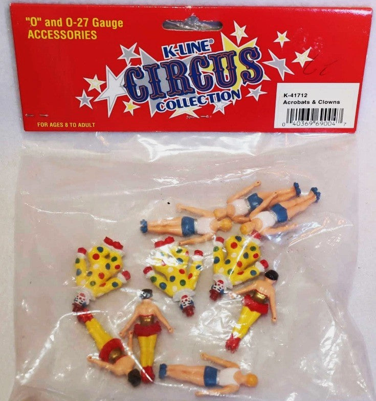 K-Line K41712 O/0-27 Gauge Circus Acrobats & Clowns Plastic Figures (Pack of 10)