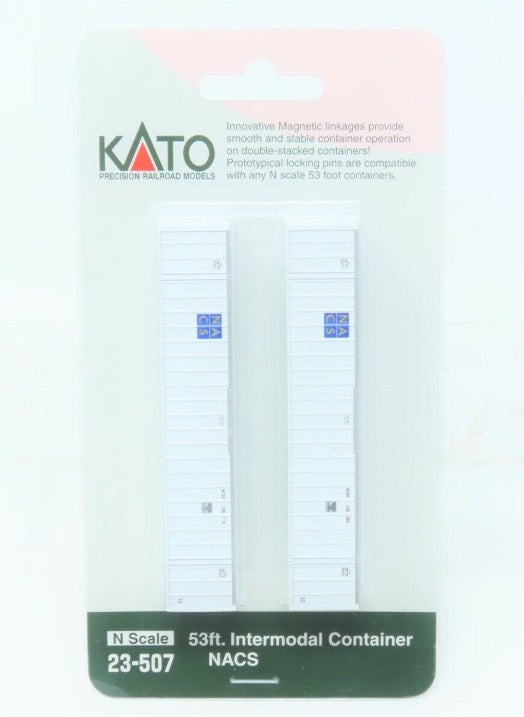 Kato 23-507 N Scale 53 Ft NACS Intermodal Container (Set of 2)