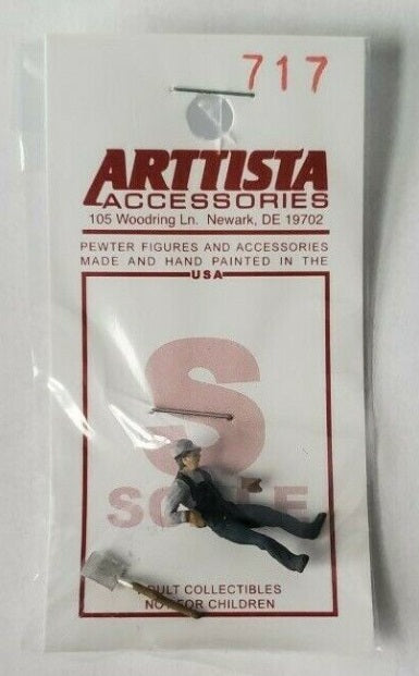 Arttista 717 S Man With Shovel Pewter Figure Made & Hand Painted