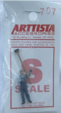 Arttista 707 S Scale Man With A Long Handled Broom Figure