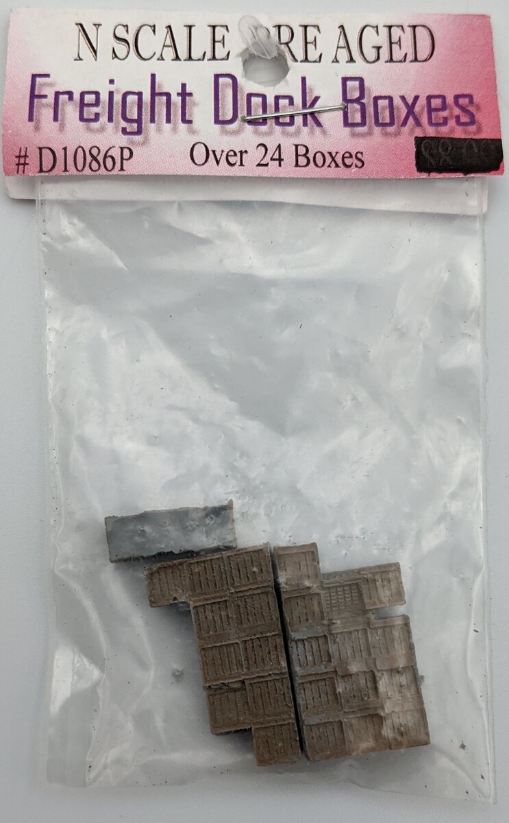 Model Tech Studios D1086P N Scale Pre Aged Freight Dock Boxes