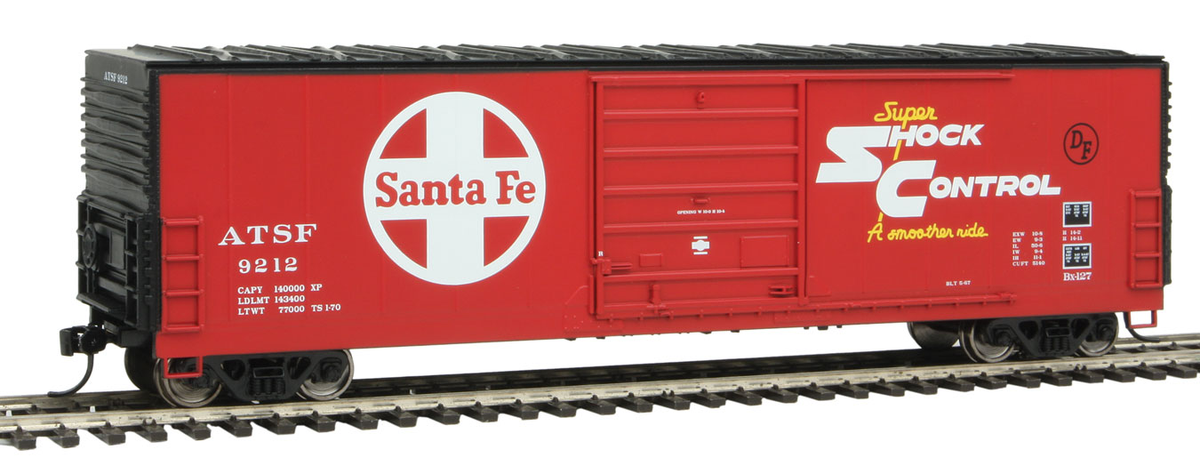 Walthers 910-1914 HO Santa Fe 50' Evans Smooth Side Boxcar #9212