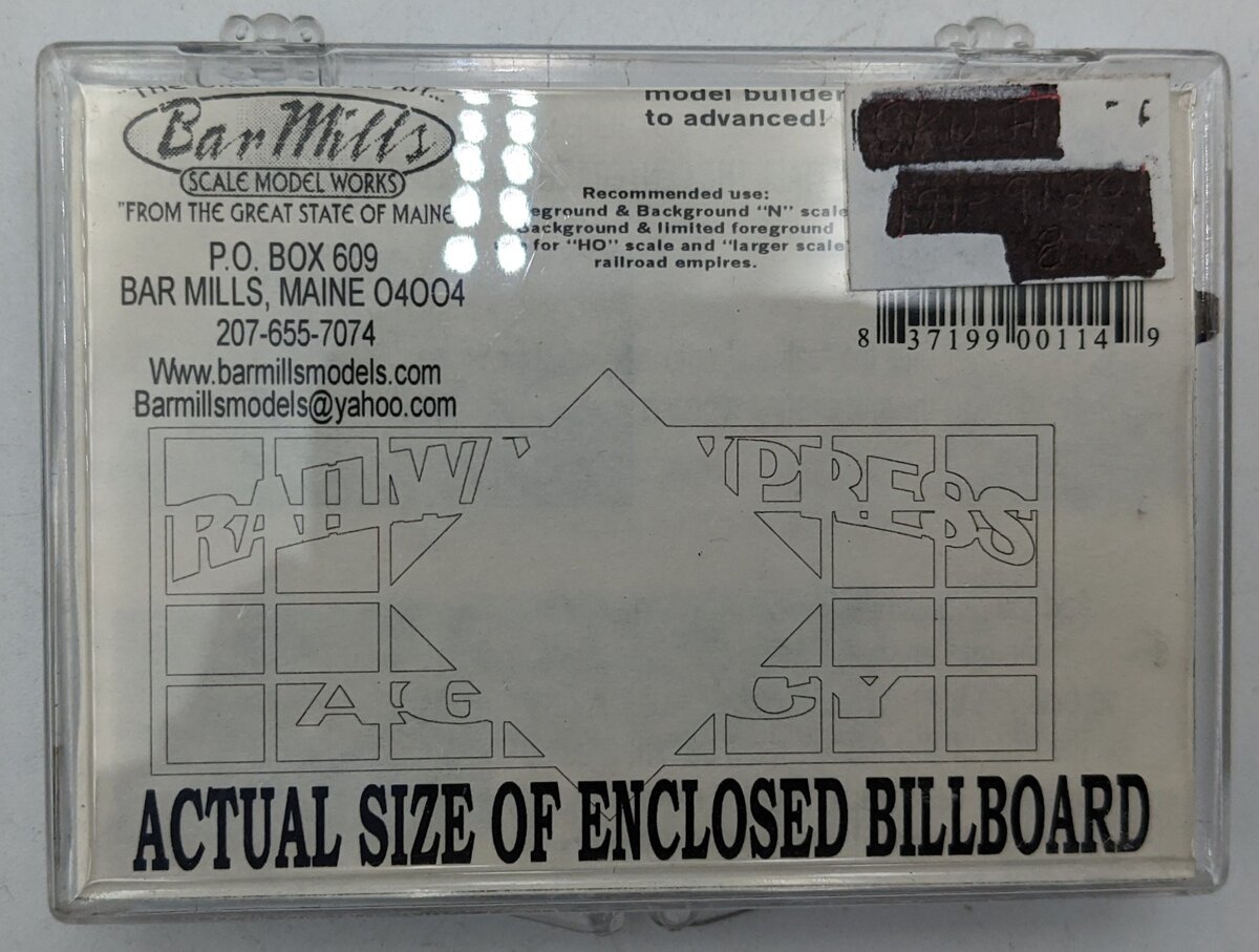 Bar Mills 91201 HO Scale Railway Express Laser Cut Billboard Kit