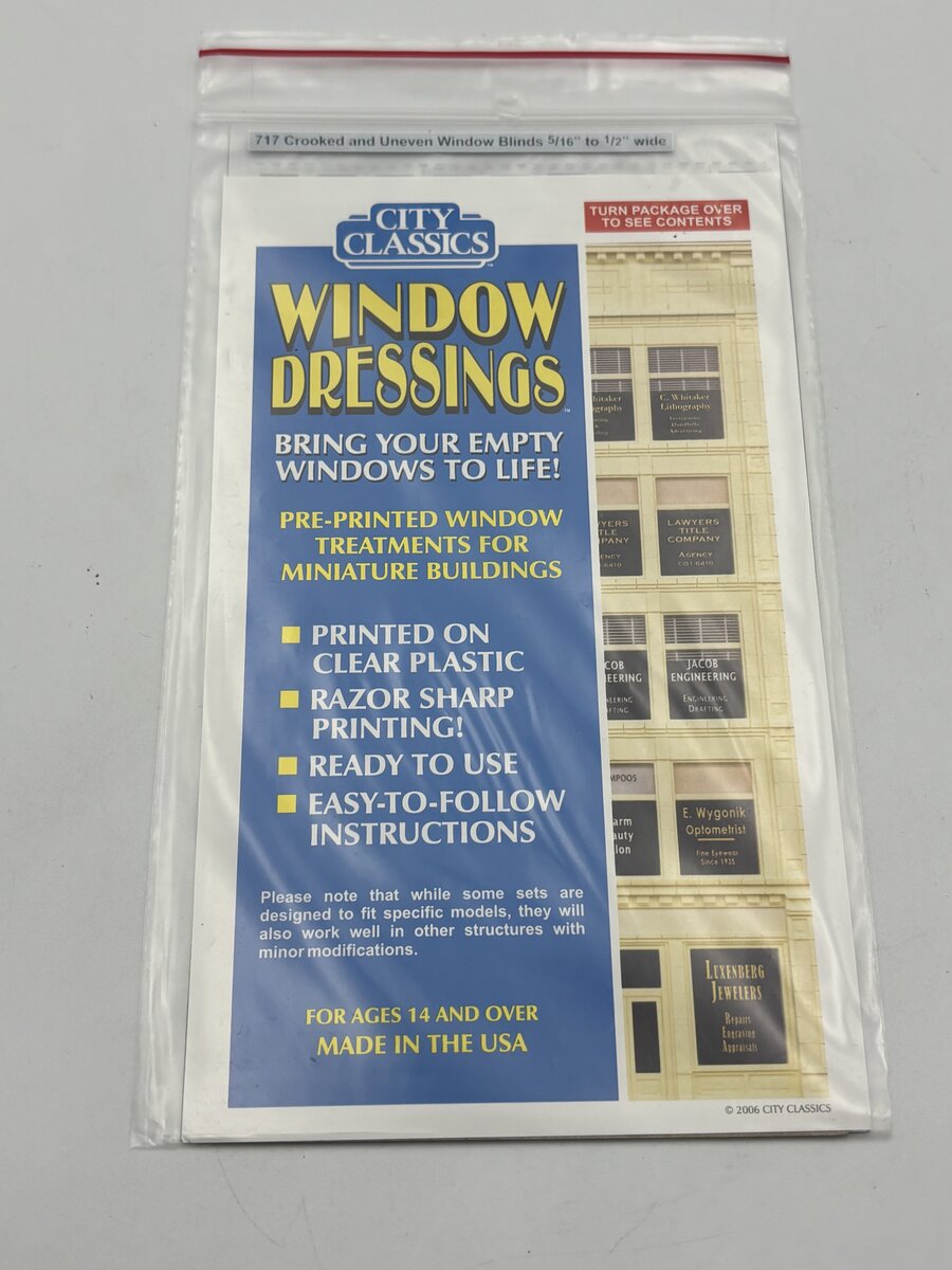 City Classics 717 HO Scale Crooked and Uneven Window Blinds