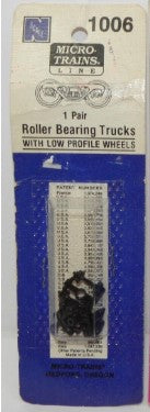 MicroTrains 00302035 (1006) N Roller Bearing Trucks w/ Wheels (1pr)