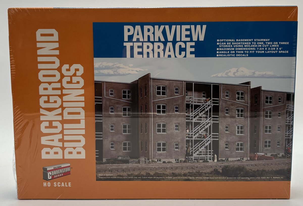 Walthers 933-3176 HO Scale Brown W/Light Gray Parkview Terrace Building Kit