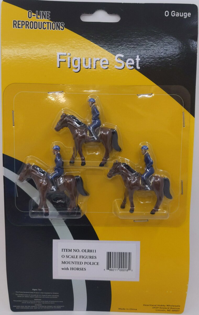 O-Line 811 Mounted Police & Horses Figure Set (Set of 3)